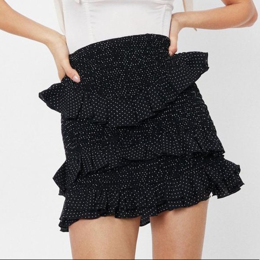 Polka dot ruffle skirt